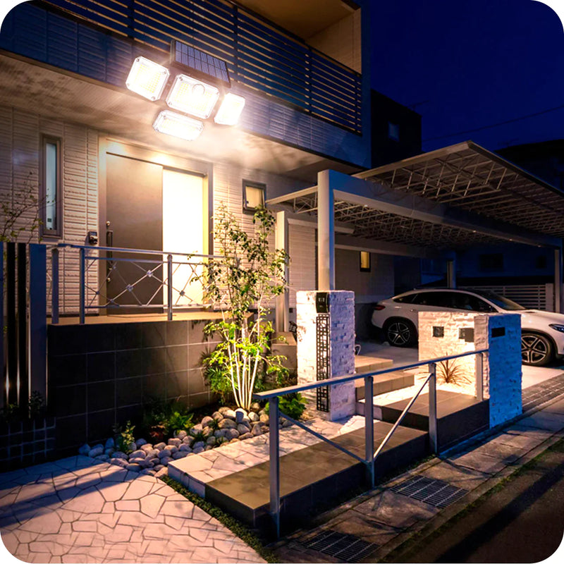 Refletor Led Solar Com 3 Cabeças 800W - EcoLight 