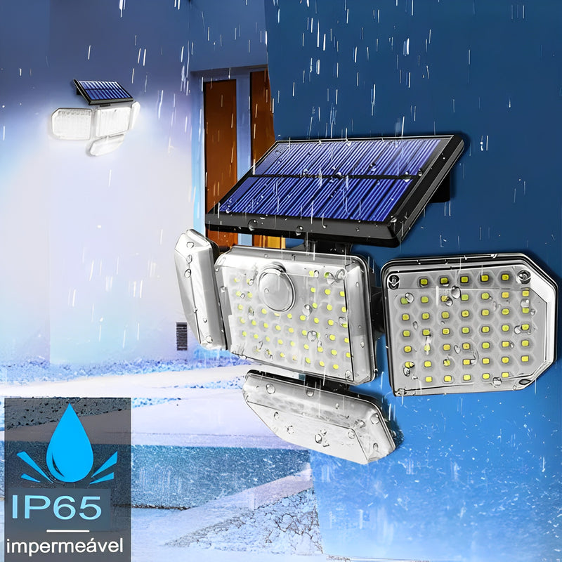 Refletor Led Solar Com 3 Cabeças 800W - EcoLight 