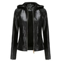 Jaqueta Clássica Forrada de Couro com Capuz - Frete Grátis FEMININO - VESTUÁRIO - JAQUETA DE COURO 2 Dm Stores Preto P 