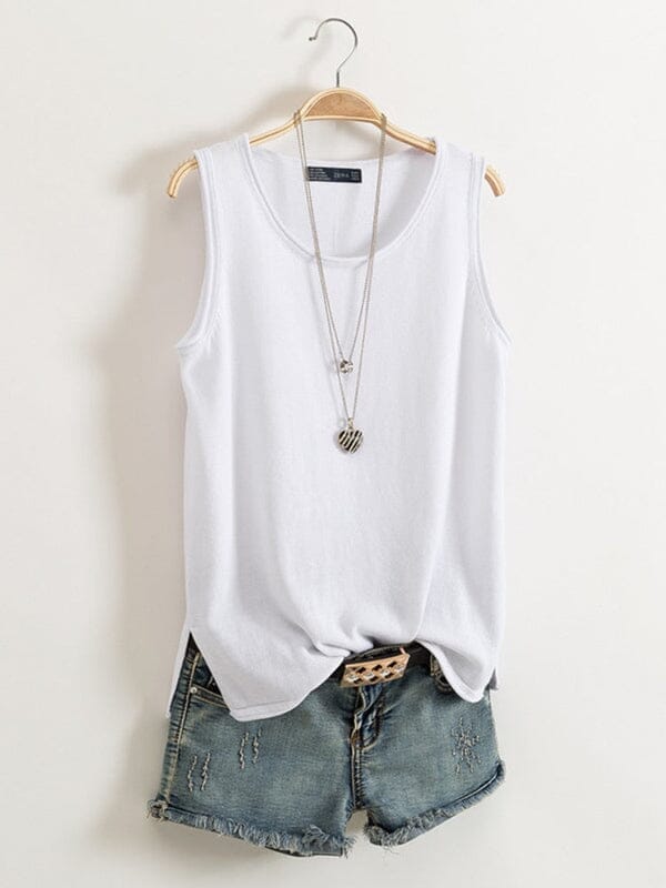 Blusa Regata Alana Roupas (Regata Feminina 1) Dashui Branco M 
