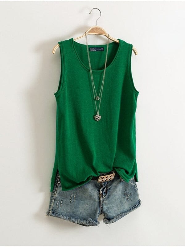 Blusa Regata Alana Roupas (Regata Feminina 1) Dashui Verde M 