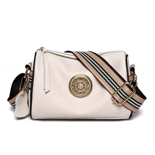 Bolsa de Couro Feminina Bella Fashion Joias & Acessórios (Bolsa 7) Dashui Branco 