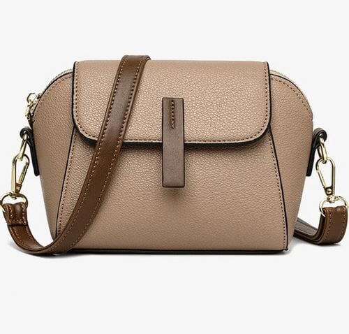 Bolsa de Couro Feminina Tiracolo - ChicEssence Joias & Acessórios (Bolsa 14) Dashui Caqui 