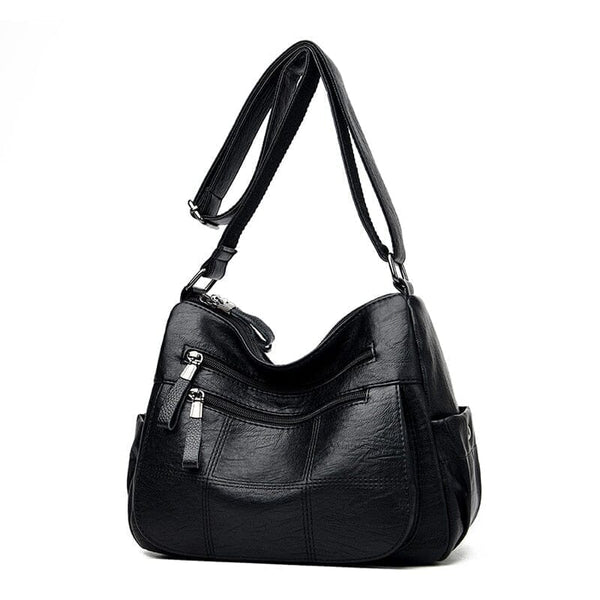 Bolsa de Couro Paris Joias & Acessórios (Bolsa 13) Dashui Preto 