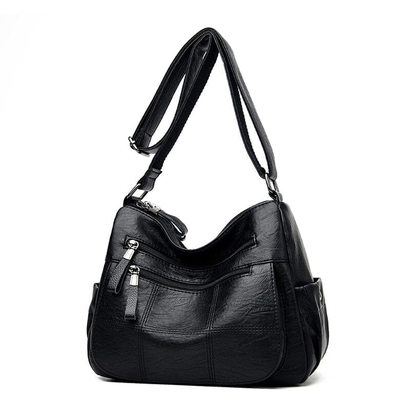 Bolsa de Couro Paris Joias & Acessórios (Bolsa 13) Dashui Preto 
