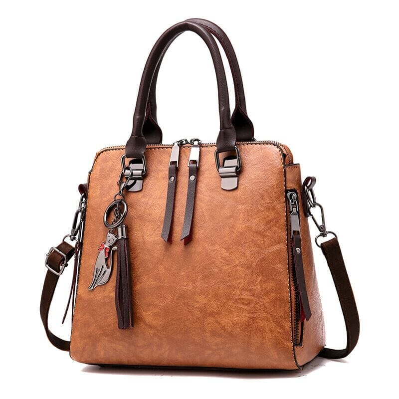 Bolsa Feminina de Couro Aurora Joias & Acessórios (Bolsa 6) Dashui Marrom 24X23X13CM 