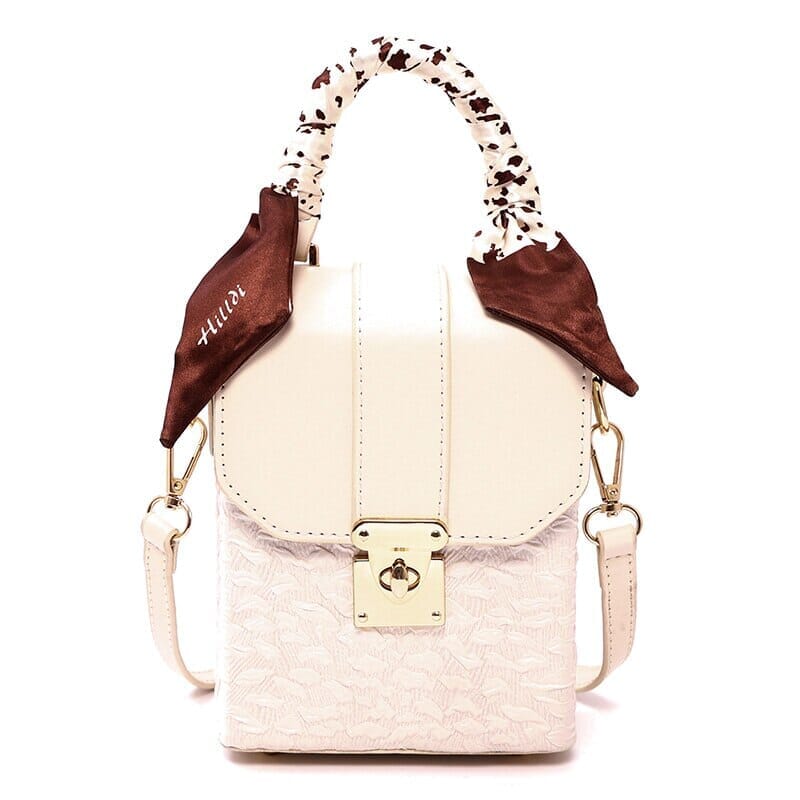 Bolsa Pequena Victoria Roupas (Bolsas 2) Dashui Branca e marrom 