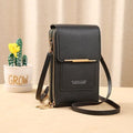 Bolsa Porta Celular Crossbody de Couro Legítimo Joias & Acessórios (Porta Celular 1) Dashui Preto 