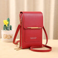 Bolsa Porta Celular Crossbody de Couro Legítimo Joias & Acessórios (Porta Celular 1) Dashui Vermelho 