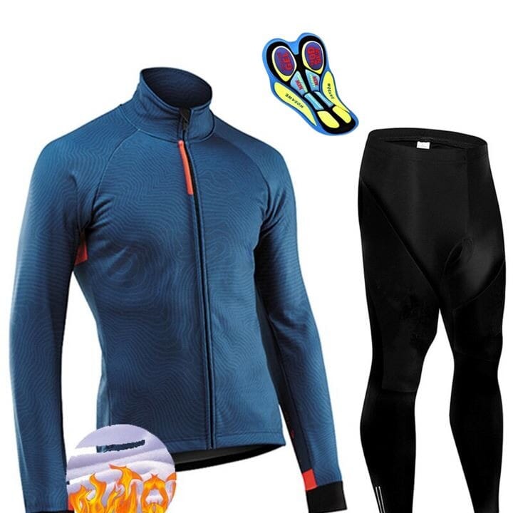 Conjunto Térmico CycleResistence Ciclismo Esportes (Roupas de Ciclismo 1) Dashui Azul | Calça P | 55Kg 