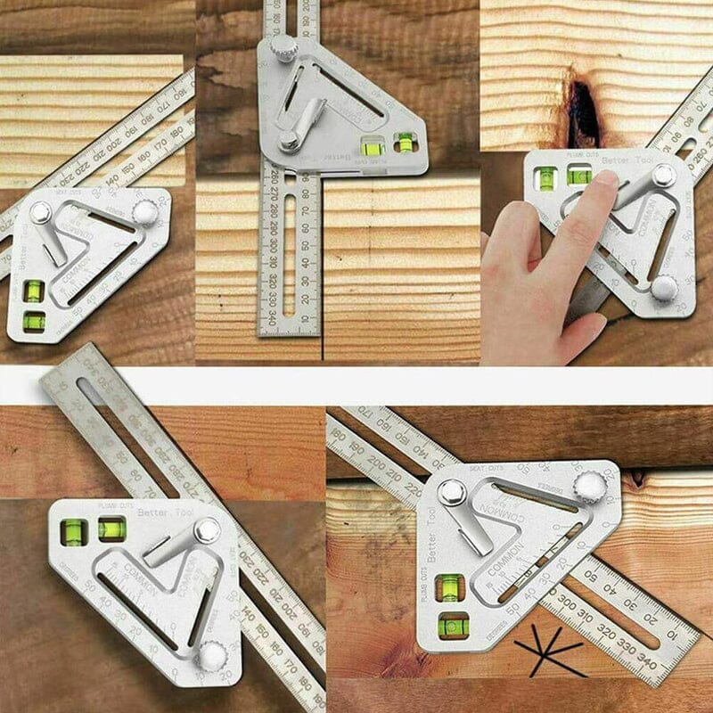 Esquadro Ajustável de Alumínio Multifuncional Com Nível Ferramentas (Esquadro 1) Dashui 