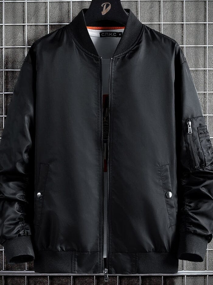 Jaqueta Bomber Classic - Jaqueta de Alto Padrão Estilo Americana Roupas (Jaqueta Masculina 8) Dashui Preto PP 