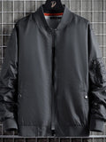 Jaqueta Bomber Classic - Jaqueta de Alto Padrão Estilo Americana Roupas (Jaqueta Masculina 8) Dashui Cinza Escuro PP 