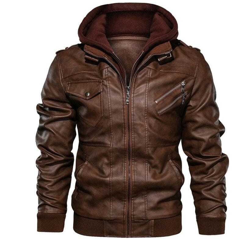 Jaqueta Imponence - Clássica em Couro PU Outono/Inverno 2023 Roupas (Jaqueta Masculina 6) Dashui Marrom PP 