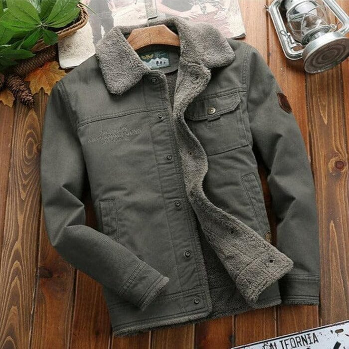 Jaqueta Masculina Classic Flanelada em Algodão / Outono/Inverno 2023 Roupas (Jaqueta Masculina 3) Dashui Verde Musgo PP 