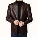Jaqueta Masculina de Couro Michigan Elegante Roupas (Jaqueta Masculina 11) Dashui Marrom P 