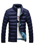 Jaqueta Masculina Impermeável com Forro Interno Aquecido Roupas (Jaqueta Masculina 12) Dashui Azul Escuro P 