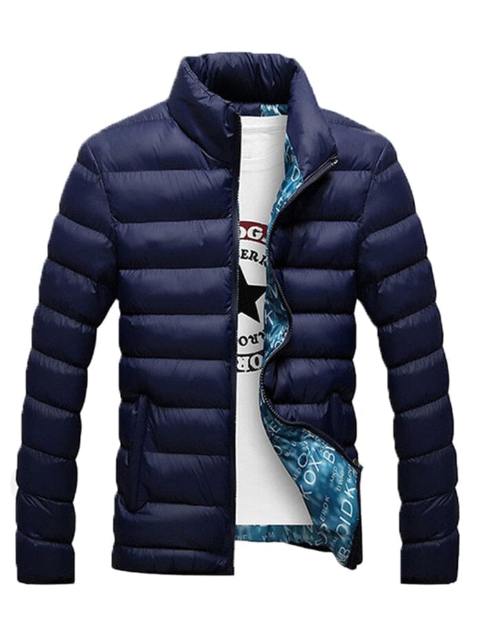 Jaqueta Masculina Impermeável com Forro Interno Aquecido Roupas (Jaqueta Masculina 12) Dashui Azul Escuro P 