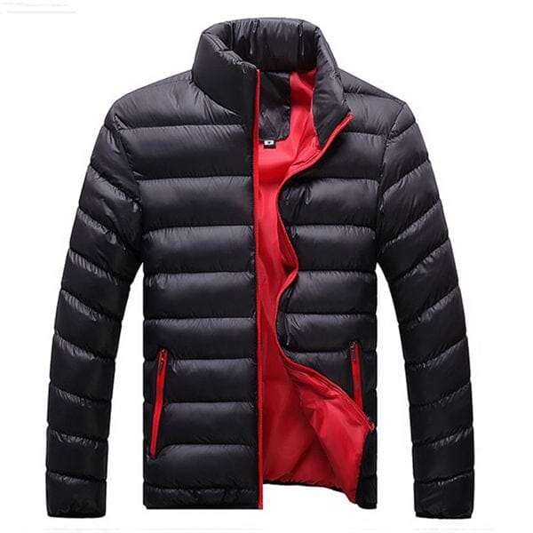 Jaqueta Masculina Impermeável com Forro Interno Aquecido Roupas (Jaqueta Masculina 12) Dashui Preto e Vermelho P 