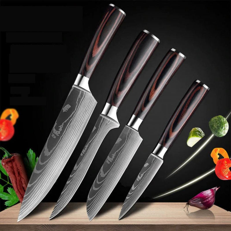 Kit 4 facas em Aço Damasco Japonês Force Platinum Cozinha (Faca 1) Dashui 