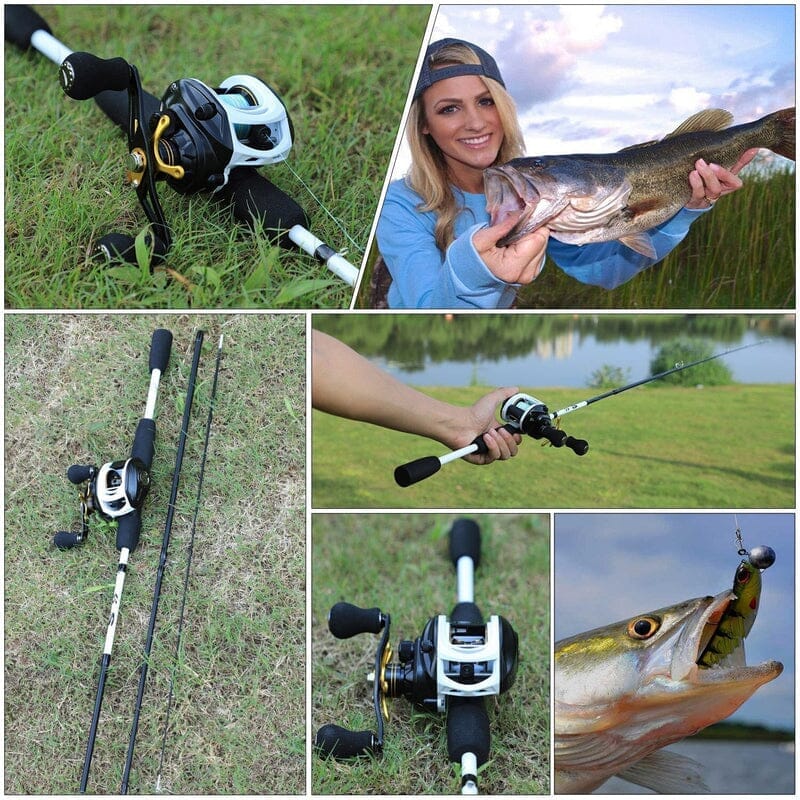 Kit de Pesca Carretilha Premium 10 Rolamentos + Vara Premium Esportes (Carretilha de Pesca 4) Dashui 
