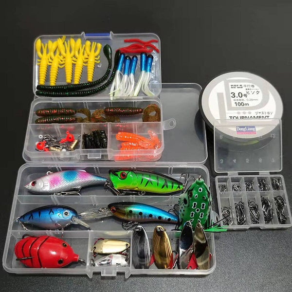 Kit para Pesca com 164 Peças - Linha, Anzol e Iscas Artificiais Esportes (Isca 1) Dashui 164 Peças 