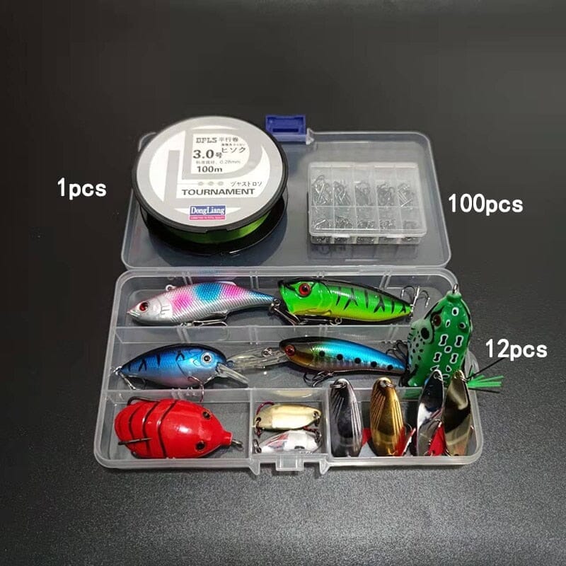 Kit para Pesca com 164 Peças - Linha, Anzol e Iscas Artificiais Esportes (Isca 1) Dashui 