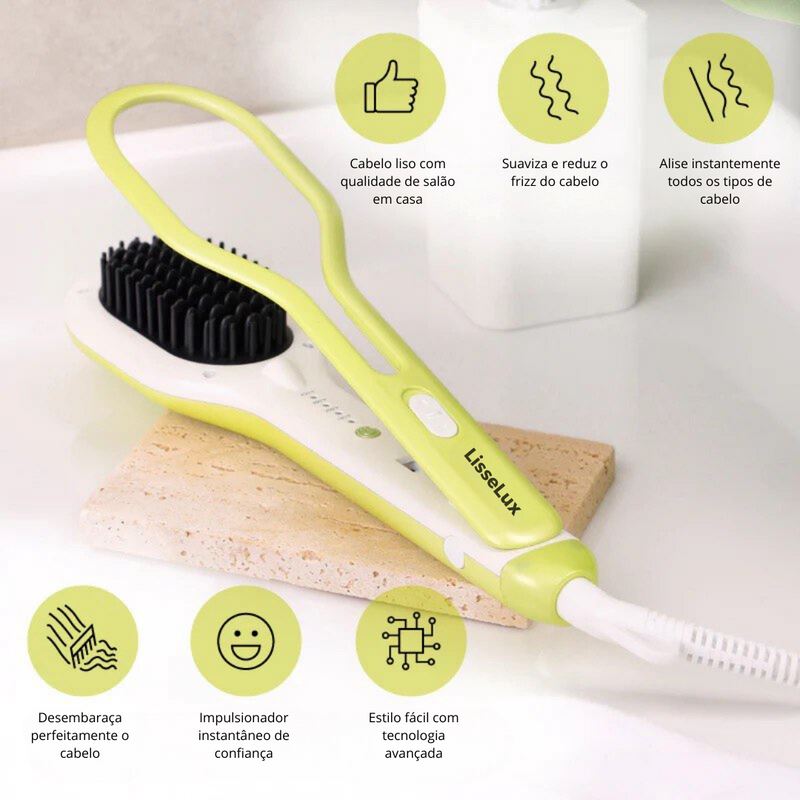 LisseLux - Escova Alisadora Profissional Saude & Beleza (Escova de cabelo 3) Dm Stores 
