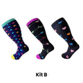 Meias de Compressão ConfortLife Plus Size (Kit 3 Pares) Roupas (Meias 2) Dashui KIT B XX 