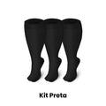 Meias de Compressão ConfortLife Plus Size (Kit 3 Pares) Roupas (Meias 2) Dashui KIT PRETA XX 
