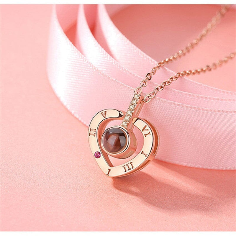 Presente Rosa Box "Eu Amo Você" em 100 Idiomas Joias & Acessórios (Colar 3) Dashui 