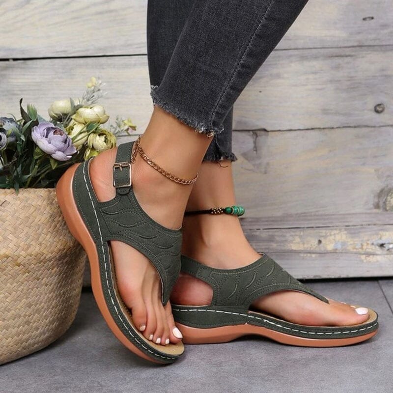 Sandália Feminina Ortopédica Calçados (Sandália Feminina 10) Dashui 33 Verde 