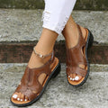 Sandália Feminina Plataforma Ortopédica Calçados (Sandália Feminina 8) Dashui Marrom 33 