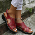 Sandália Feminina Plataforma Ortopédica Calçados (Sandália Feminina 8) Dashui Vermelho 33 