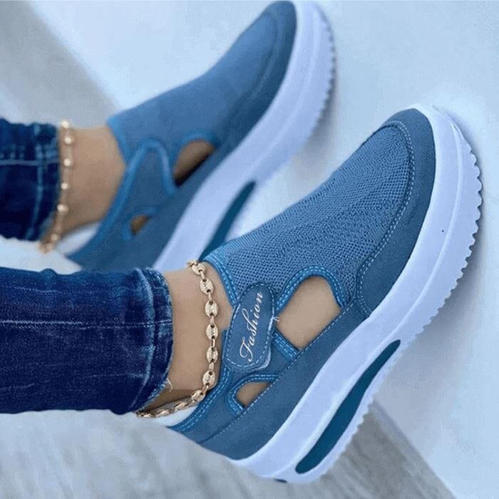 Tênis Feminino Casual Respirável - Soft Calçados (Tênis Feminino 9) Dashui Azul 35 